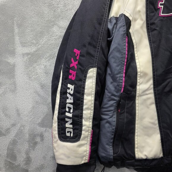 FXR Racing Jacket Womens 12 Black White Fusion F.A.S.T. Snowmobile Insulated - Picture 2 of 16